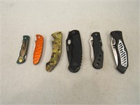 (qty - 6) Assorted Folding Pocket Knives-