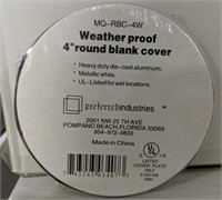4" weatherproof round blank cover