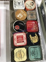 Assorted small tins, mostly typewriter ribbon