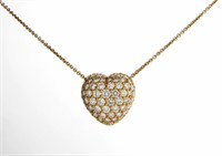 18K Yellow Gold Diamond Kurt Wayne Heart Necklace