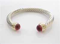 David Yurman Sterling/14K Garnet Cuff Bracelet