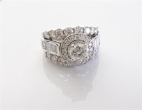 14K White Gold Diamond Ring, 2.90CTW