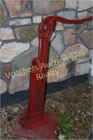 Unique red cast iron well pump