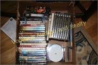 Box of DVD's & VHS's tapes