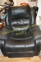 2 matching dark leather power recliner lift chairs