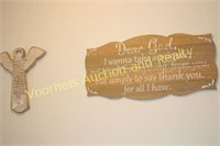Lord's Prayer angle & Dear God wall hangings