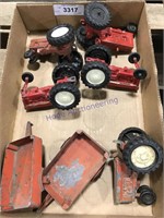 Small toy tractors  wagons - missing parts