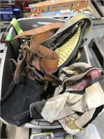 Tote of safety harnes and tool belts
