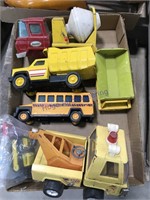MIsc. toy trucks, school bus