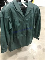 Pelle leather coat Size Small (green leather)