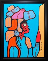 Norval Morrisseau's "Young Man With Headdress" Ori