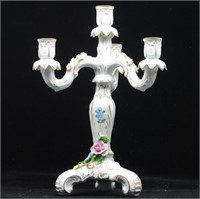 Dresden Candelabra Hand Painted 4 Candle with Flow