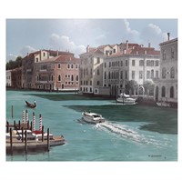 Bill Saunders' "Venice Canal" Original Acrylic on