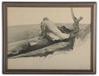 Andrew Wyeth Black and White Pencil Sketch
