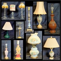 Collection of 11 Vintage Lamps