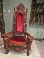 Large Carved Throne Chair