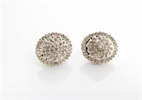 Pair of White and Yellow Gold Diamond Earrings