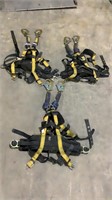 (Qty - 3) Complete Harnesses w/ Fall Protectors-