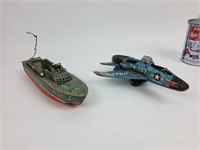 2 modèles réduits dont 1 bateau Line Mar Toys