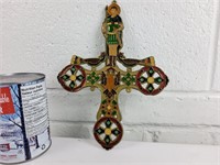 Croix artisanale en bronze, fabriquée en Grèce