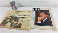 2 journaux d'époque : mort de Kennedy -