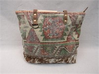 Navajo Print and Cowhide Tote Bag- New With Tags