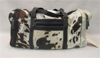 Full Cowhide and Leather Traveler Duffel-New