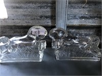 Decorative glass book ends. Shelf NOT included