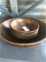Teakwood  salad bowl with separate bowls