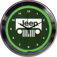Jeep Green Neon Clock-