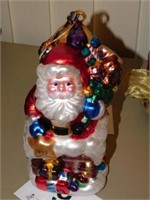 Large Santa in chimney ornament, Radco-like,