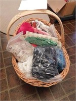 Nice handled basket with contents: small packets