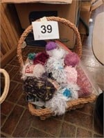 Woven basket with lots of specialty yarn