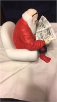 Ceramic Santa with newspaper
