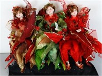 Three 2011 Holiday Fairies Poseable Figures NEW