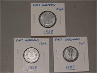 Lot of 3 East Germany Coins