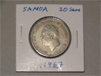 1967 Samoa 20 Sene Coin