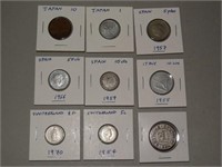 Lot of 9 Assorted Foreign Coins