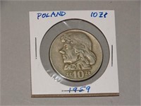 1959 Poland 10 Zloty Coin