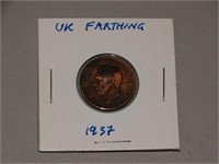 1937 United Kingdom Farthing Coin