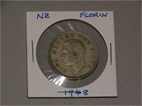 1948 New Zealand Florin Coin