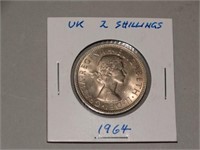 1964 United Kingdom 2 Shilling Coin