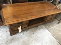 Wooden coffee table with two drawers