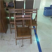3 Wooden Folding Chairs