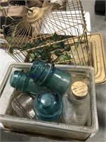 Glass battery box, insulators,decorative bird cage