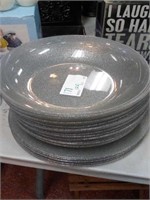 22 sparkly silver PLASTIC bowls and plates