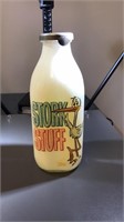 Stork staff 1 quart milk bottle bank