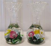 Pair of Bob St. Clair Art Glass Bud Vases