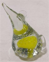 Art Glass Mouse in yellow seed glass- unmarked