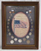 U.S. Coin Set in Frame.  14.5" by 18.5"